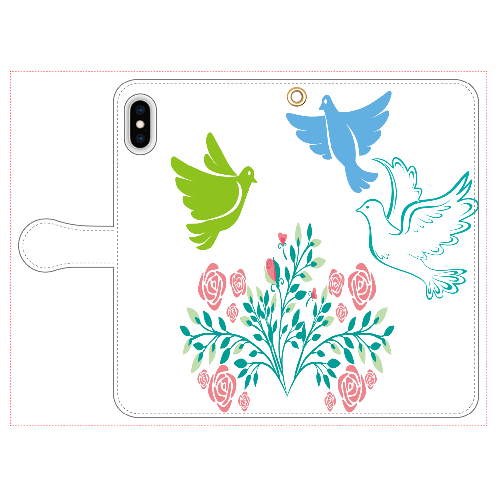花と鳥３の手帳型ベルト付きiPhone Xs MAX iPhone Xs MAX 手帳型スマホケース