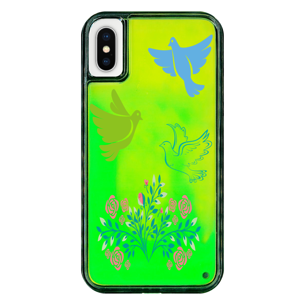 花と鳥３のネオンサンドケース　iPhoneX/XS iPhoneX/XS ネオンサンドケース