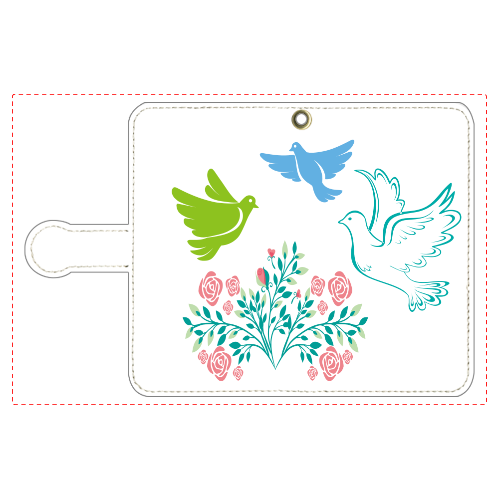 花と鳥３の手帳型ベルト付きアンドロイドS