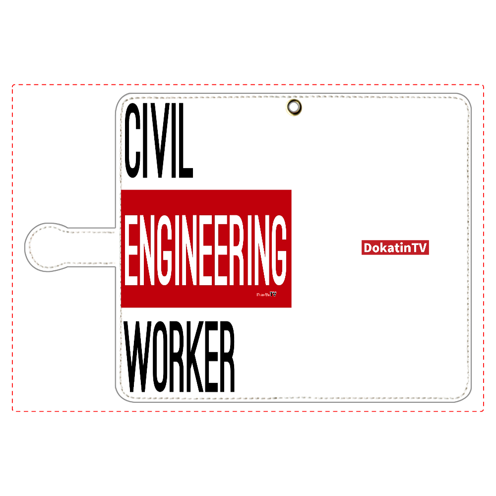 Civil engineering worker 日本語訳【土木作業員】手帳型ベルト付きアンドロイドL