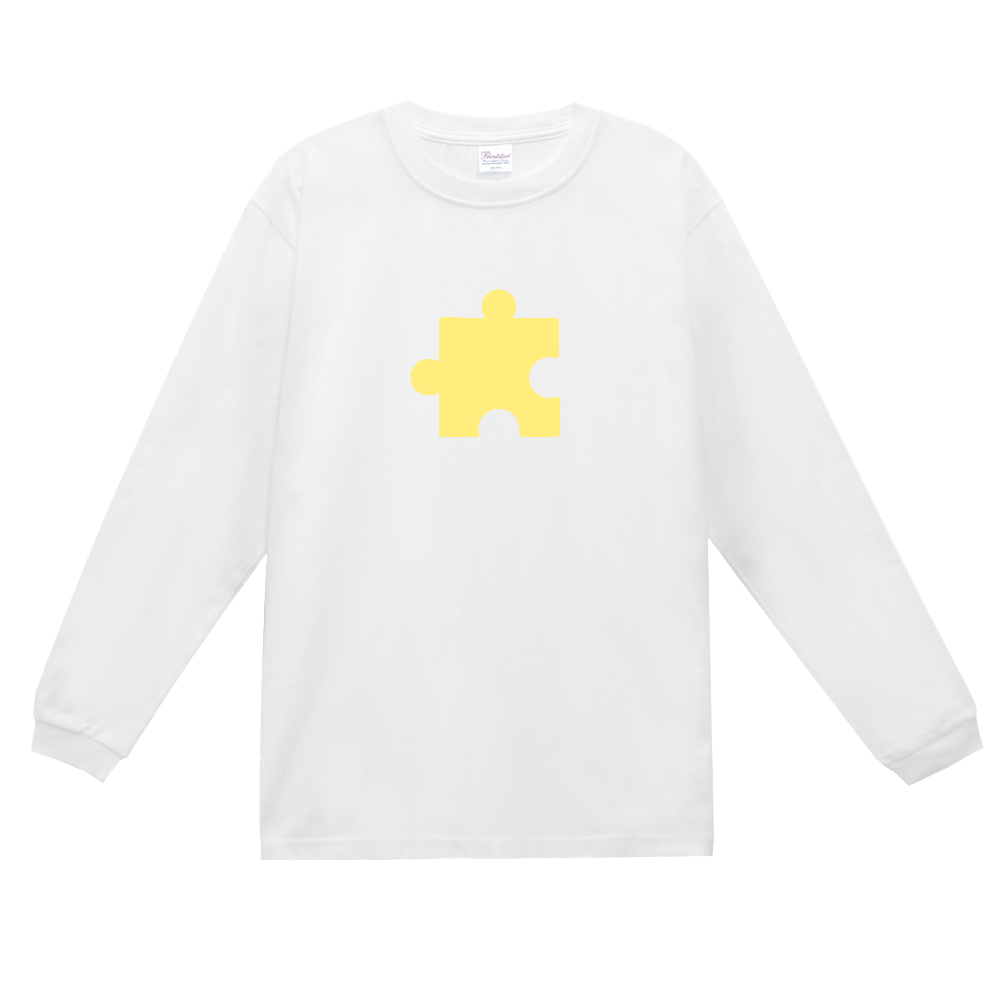 パズルの1ピースTシャツ(黄)-長袖- スーパーヘビー長袖Ｔシャツ