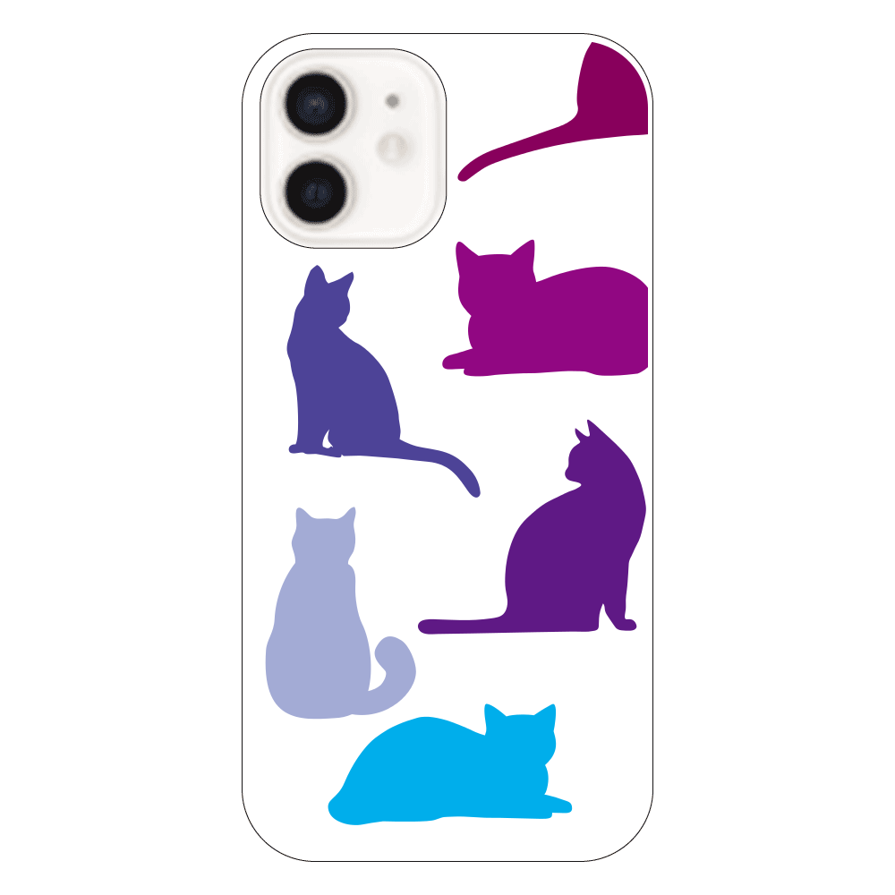 猫２の表面のみ印刷iPhoneケースiPhone12（透明） iPhone12（透明）
