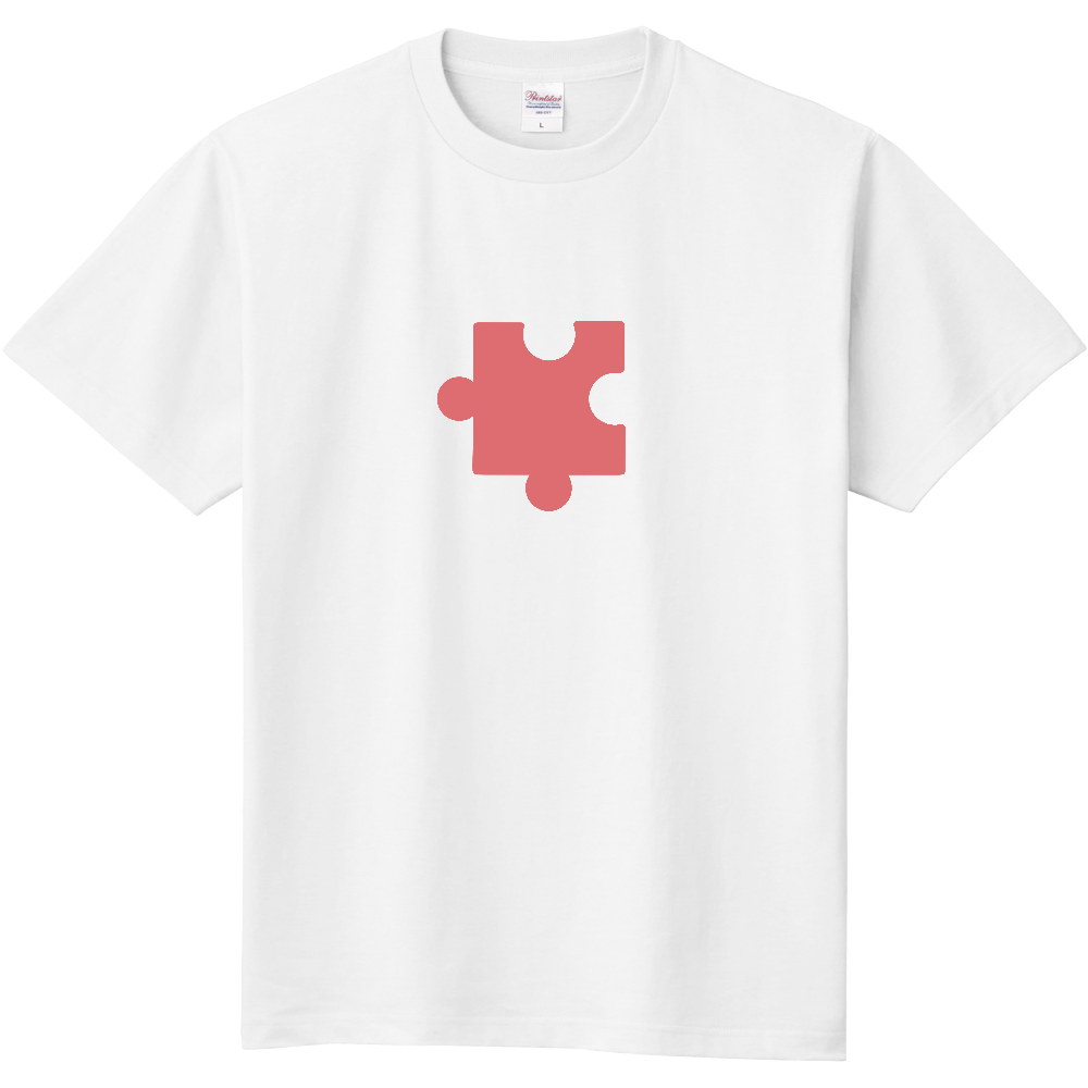 パズルの1ピースTシャツ(赤)-半袖- 定番Ｔシャツ
