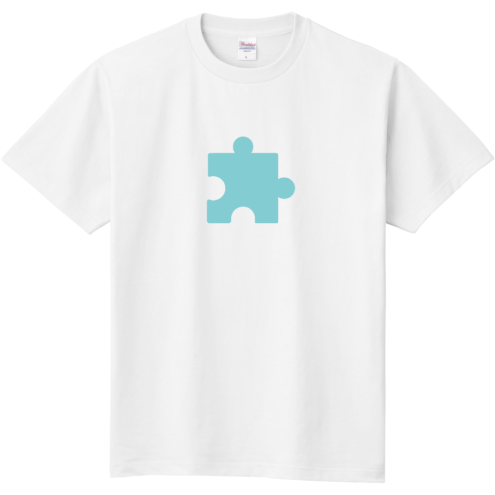 パズルの1ピースTシャツ(白群)-半袖- 定番Ｔシャツ