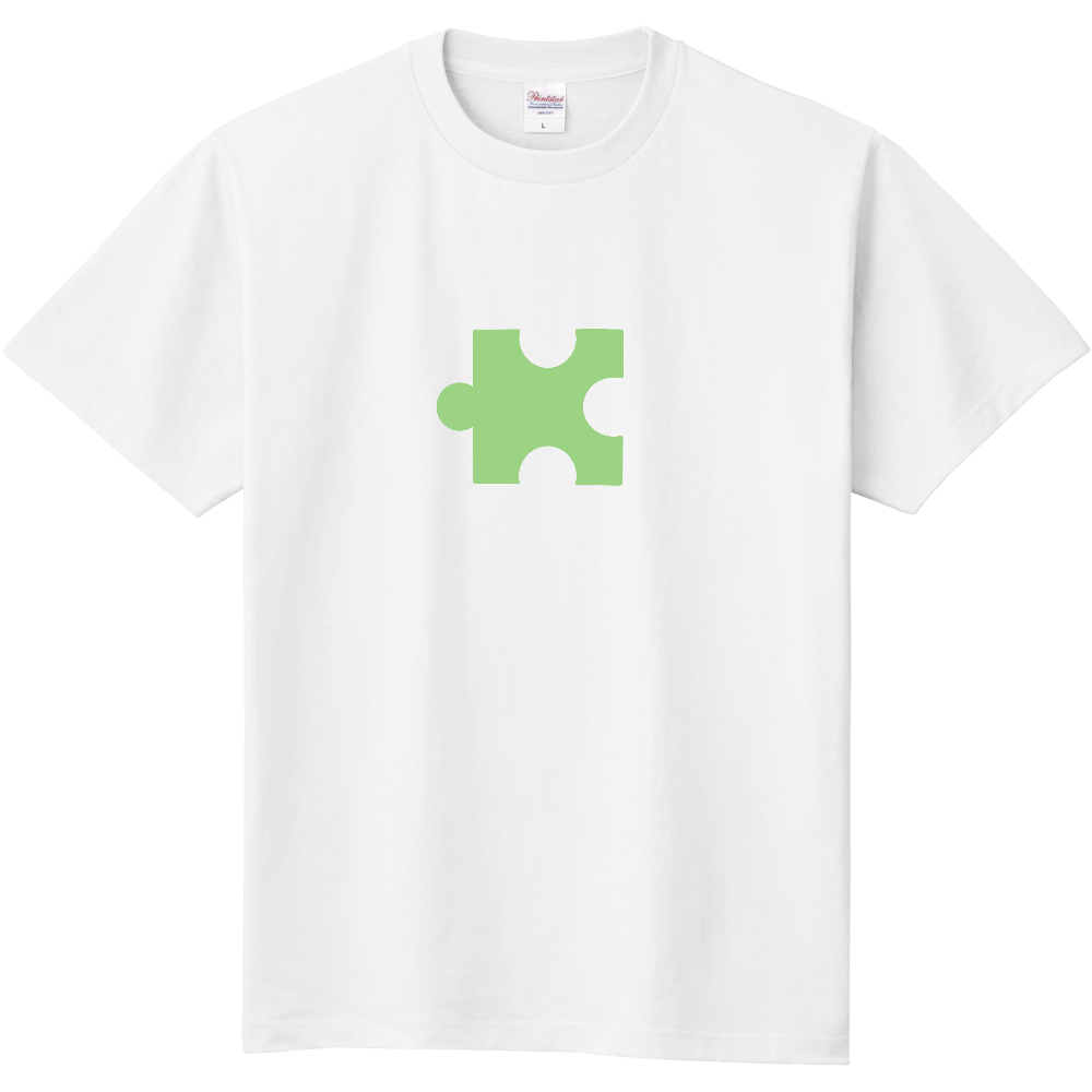 パズルの1ピースTシャツ(黄緑)-半袖- 定番Ｔシャツ