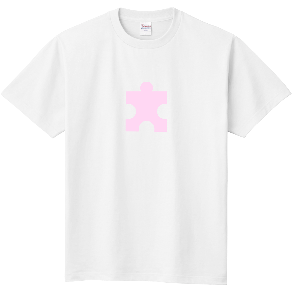 パズルの1ピースTシャツ(桃)-半袖- 定番Ｔシャツ