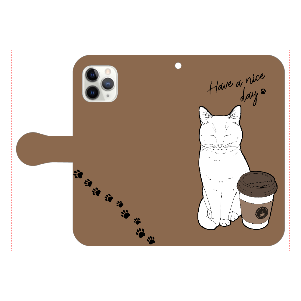 まったりカフェ猫 iPhone11 Pro 手帳型スマホケース