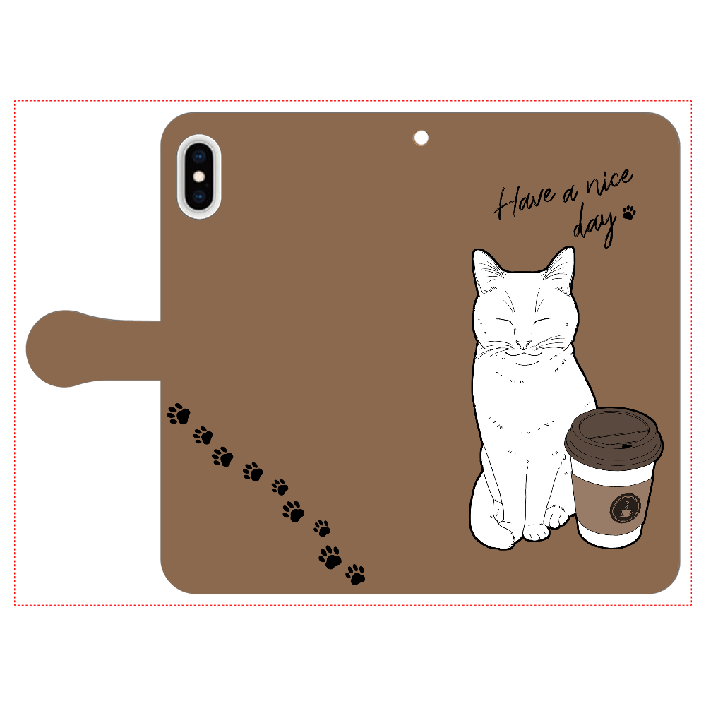 まったりカフェ猫 iPhone Xs MAX 手帳型スマホケース