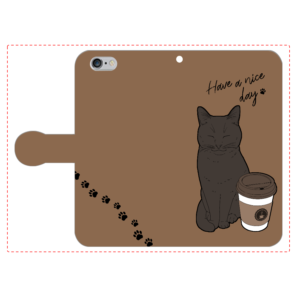 まったりカフェ猫 iPhone6/6s 手帳型スマホケース