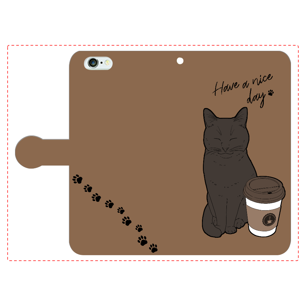 まったりカフェ猫 iPhone6Plus/6sPlus 手帳型スマホケース