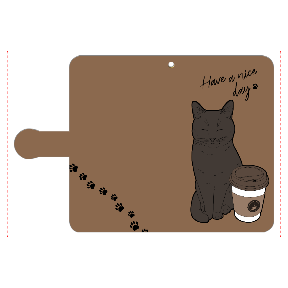 まったりカフェ猫 手帳型ベルト付きアンドロイドM