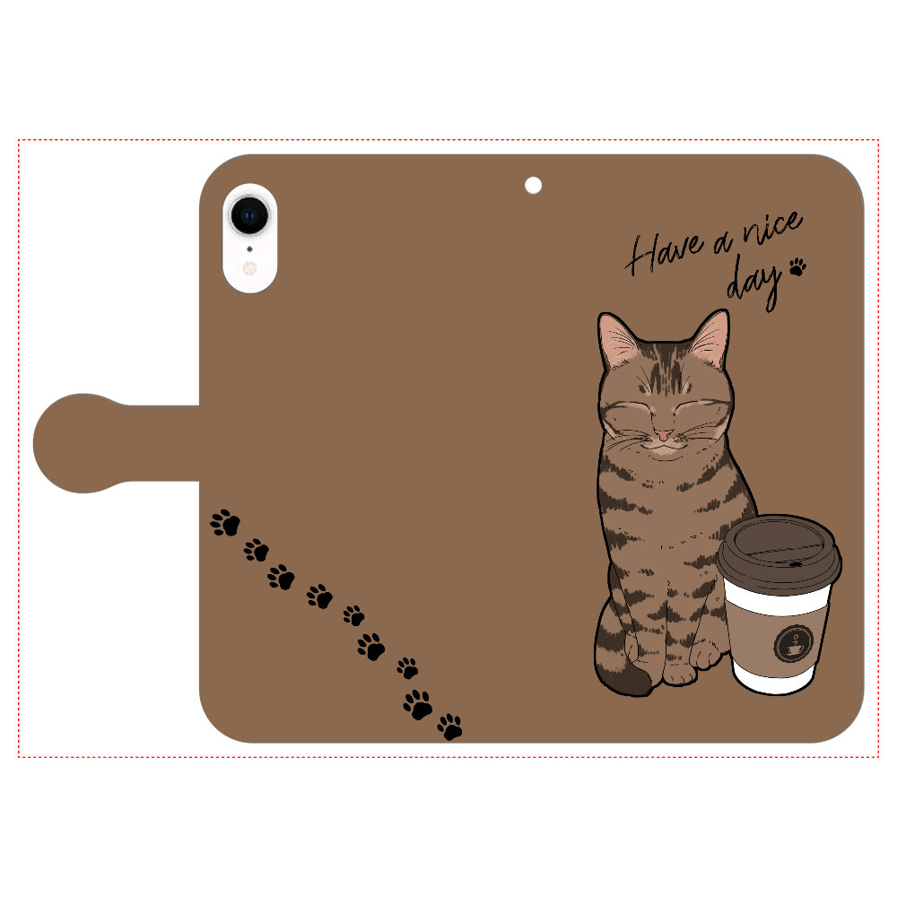 まったりカフェ猫 iPhone XR 手帳型スマホケース