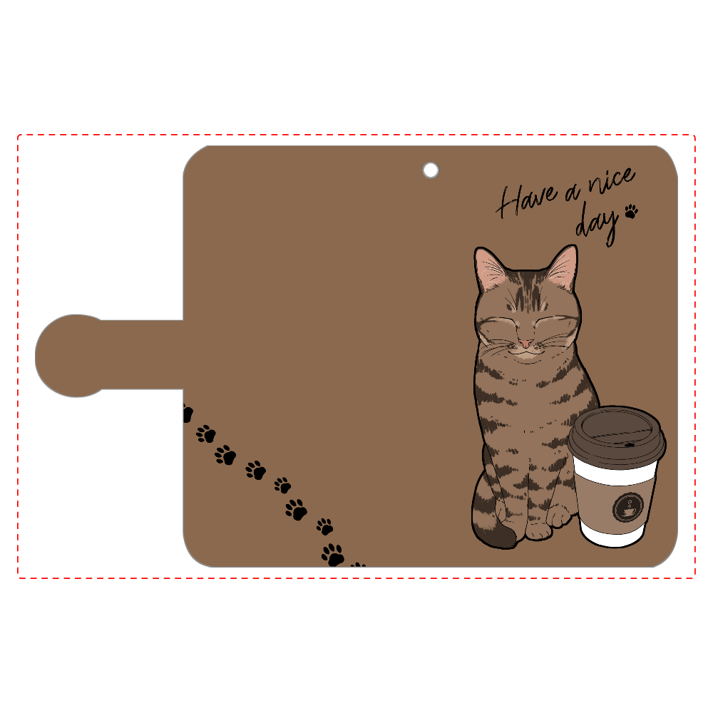 まったりカフェ猫 手帳型ベルト付きアンドロイドS