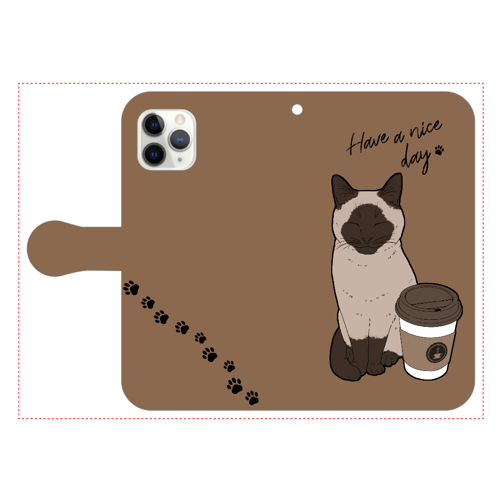 まったりカフェ猫 iPhone11 Pro 手帳型スマホケース