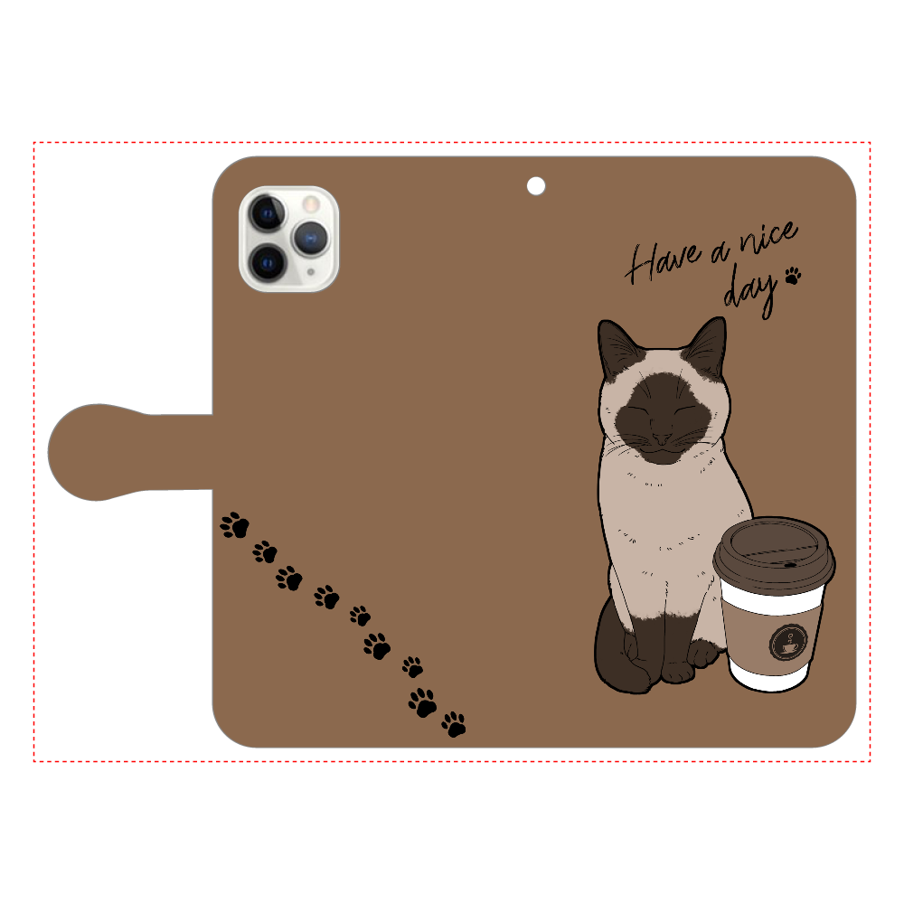 まったりカフェ猫 iPhone11 Pro MAX 手帳型スマホケース