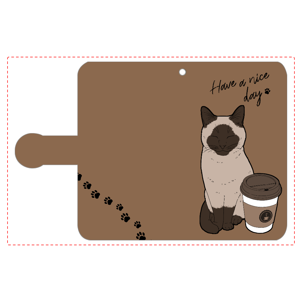 まったりカフェ猫 手帳型ベルト付きアンドロイドS