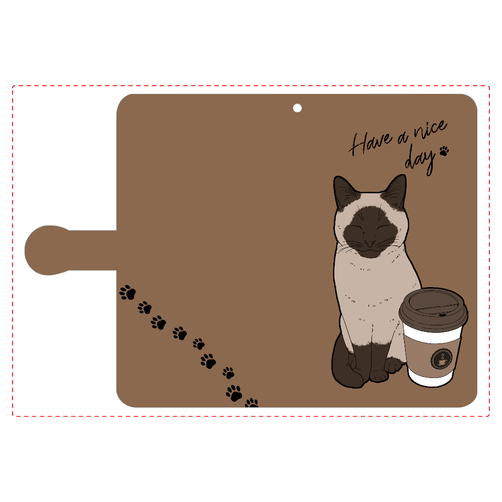 まったりカフェ猫 手帳型ベルト付きアンドロイドL