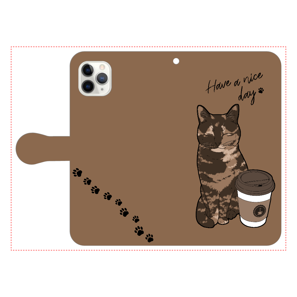 まったりカフェ猫 iPhone11 Pro MAX 手帳型スマホケース