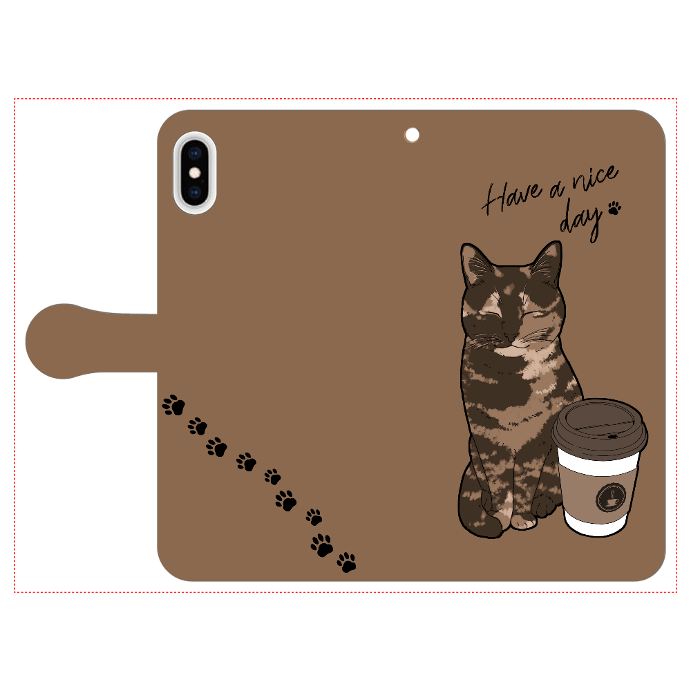 まったりカフェ猫 iPhone Xs MAX 手帳型スマホケース
