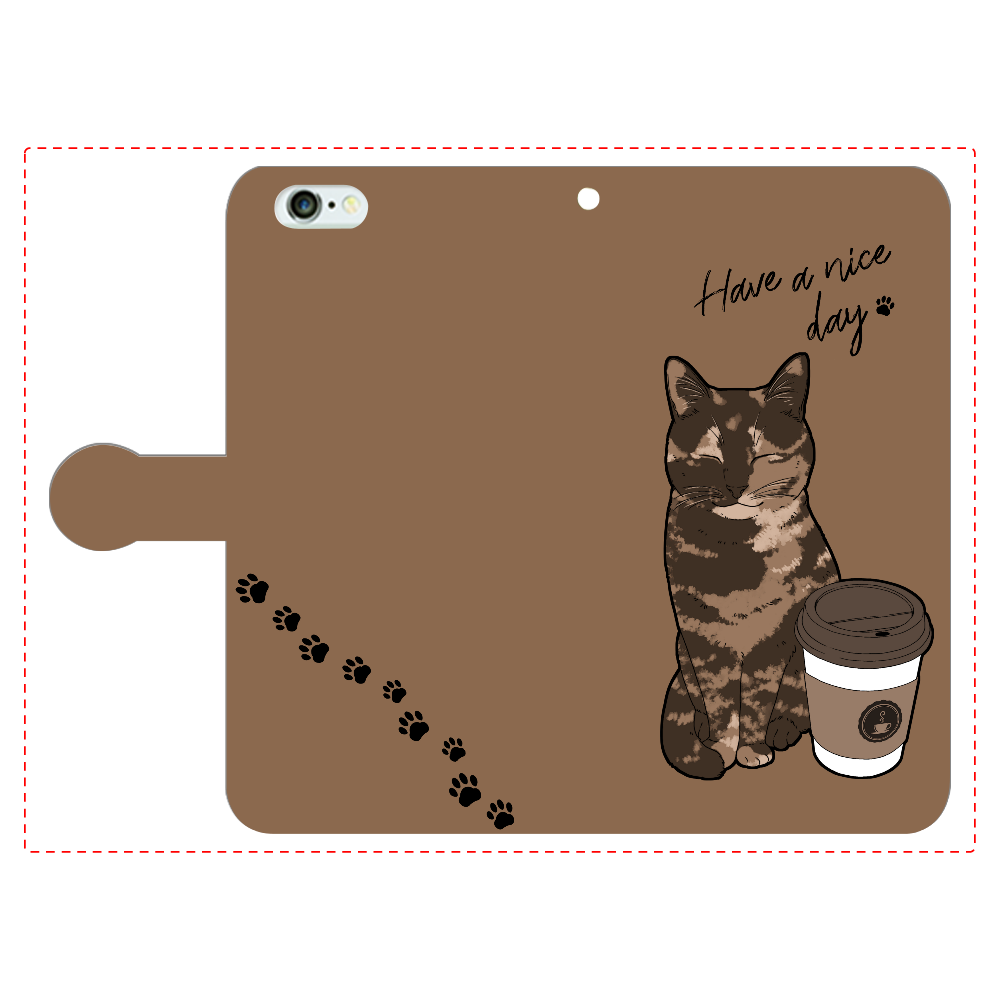 まったりカフェ猫 iPhone6Plus/6sPlus 手帳型スマホケース