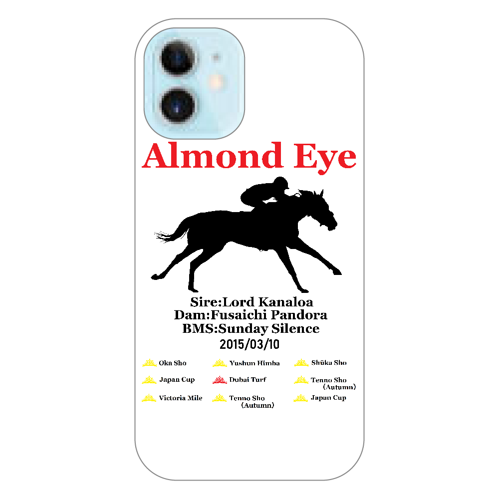アーモンドアイ引退記念　スマホケース　透明 iPhone12 mini（透明）