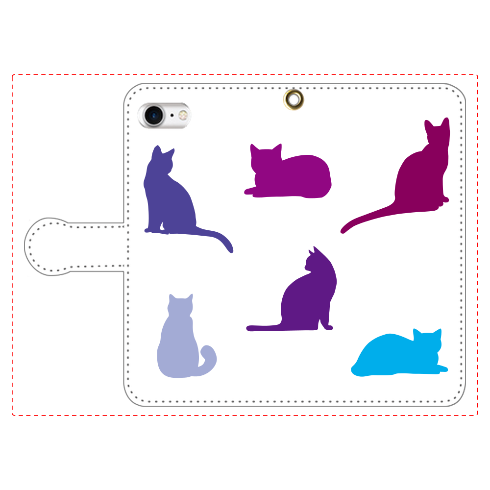 猫たちの手帳型ベルト付きiphoneSE2 iPhoneSE2/SE3 手帳型スマホケース　