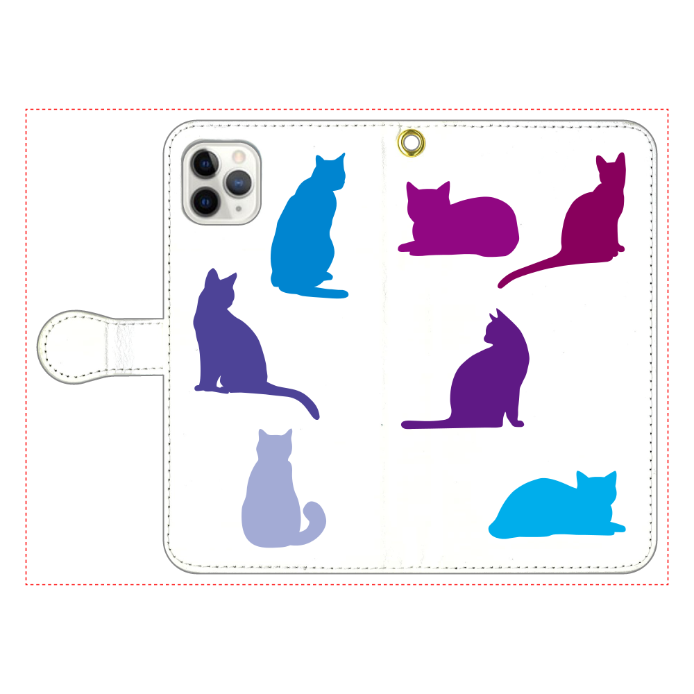 猫たちの手帳型ベルト付きiPhone11 Pro MAX