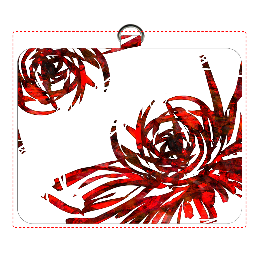 赤い花 パスケース