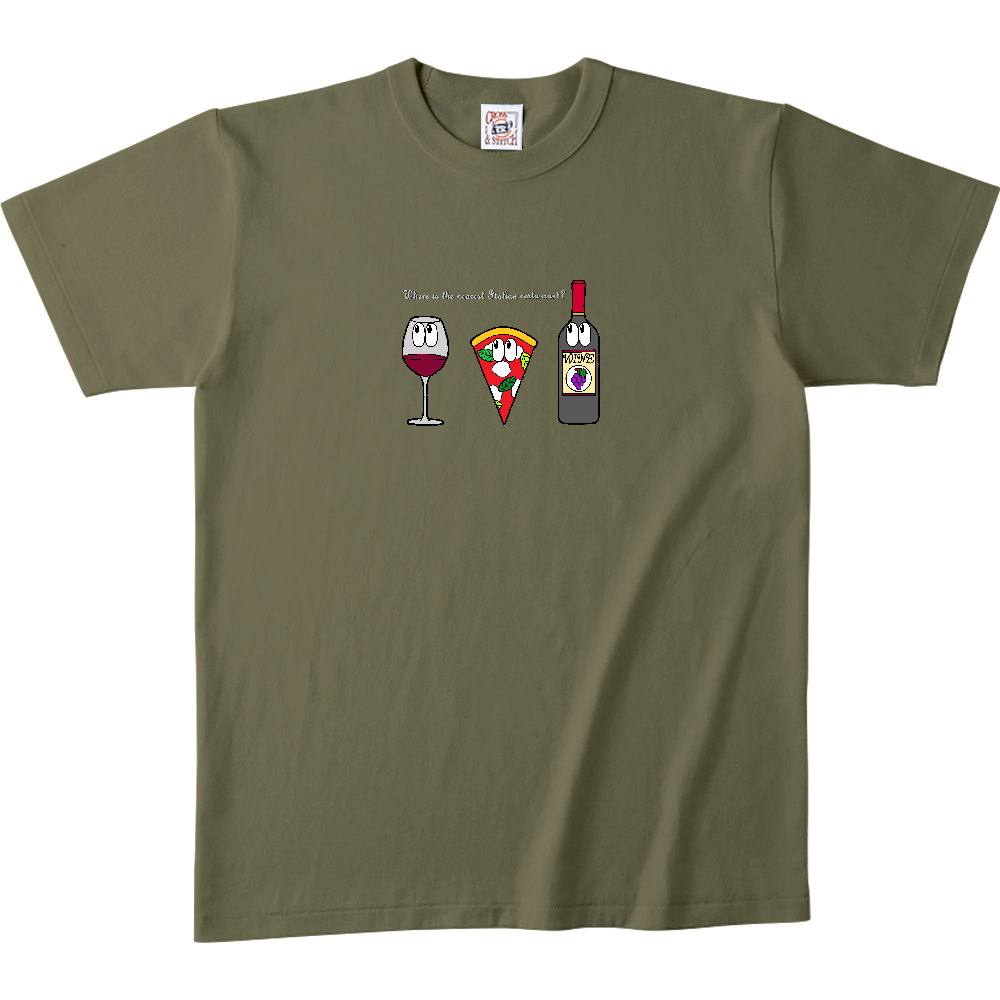 ピザ/モンスター オープンエンドマックスウェイトバインダーネックTシャツ