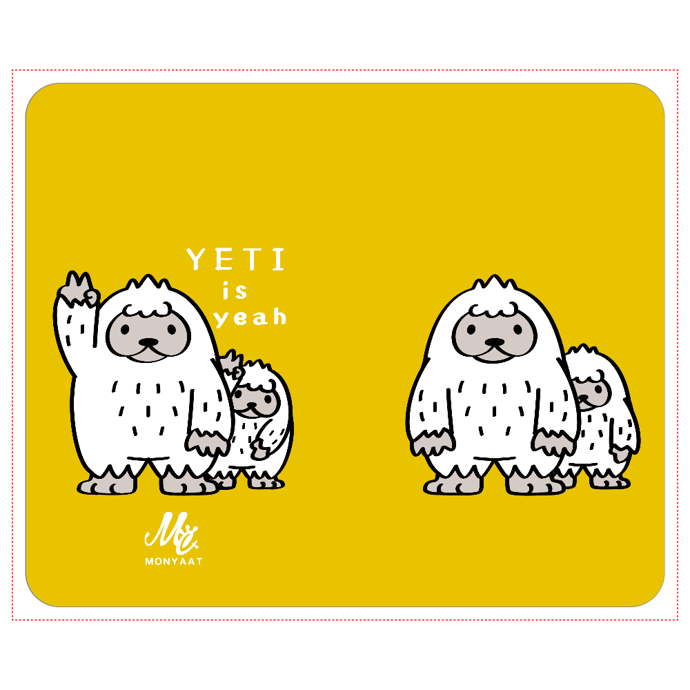CT94 YETI is yeah A 高級本革シープスキン帯なし手帳ケース　L