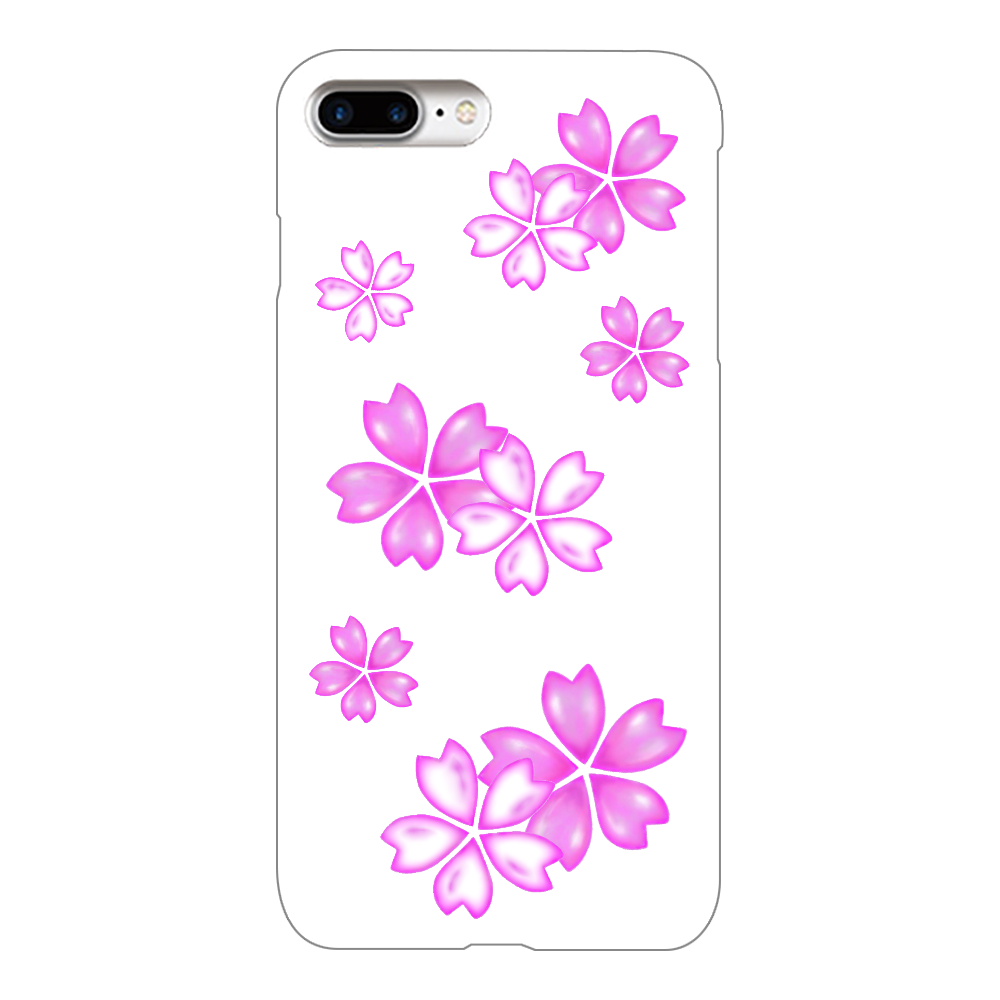 サクラ スマホケース iPhone8Plus(白)
