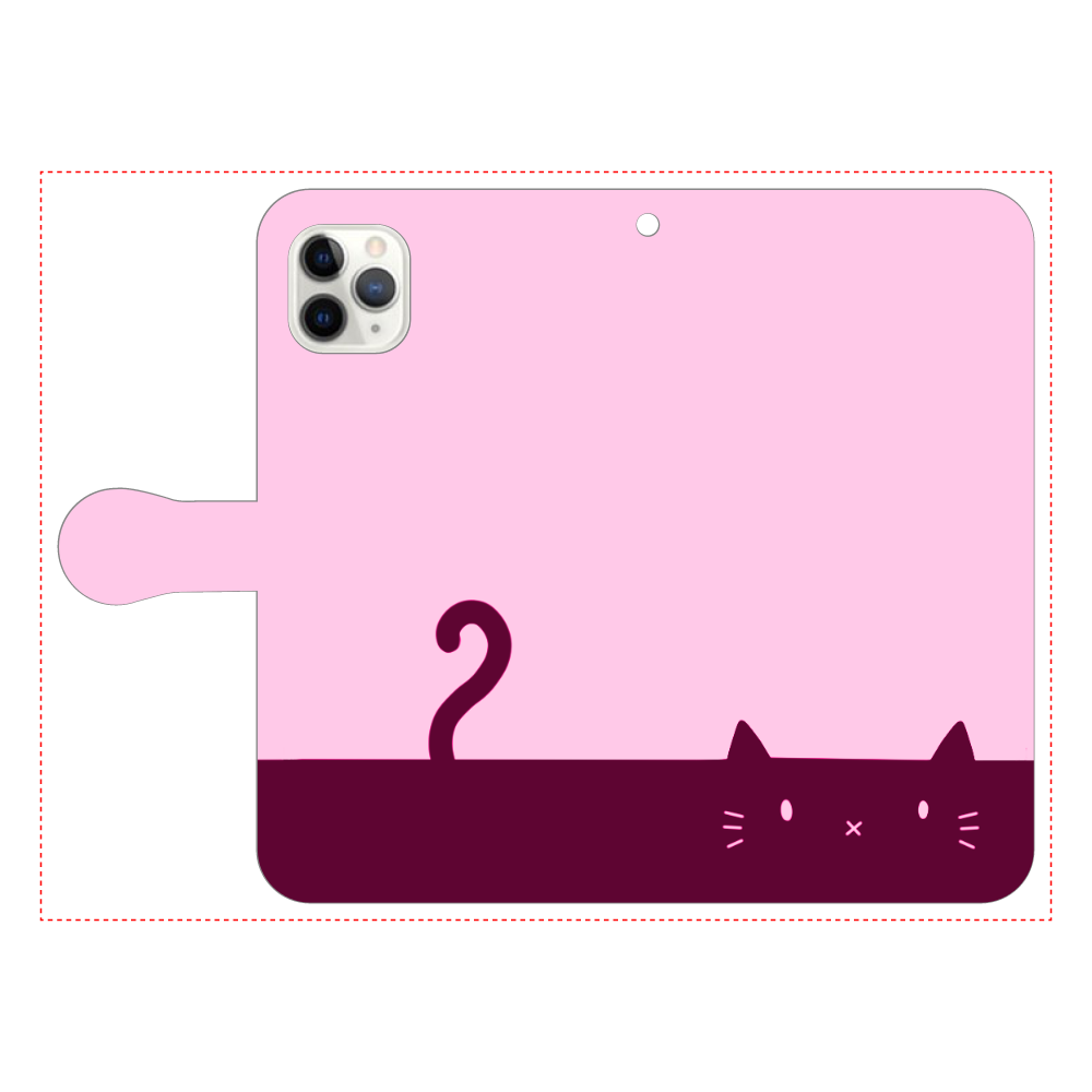 ネコカバー(ピンク) iPhone11 Pro MAX 手帳型スマホケース