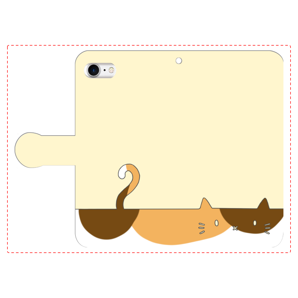 ネコカバー(三毛) iPhoneSE2/SE3 手帳型スマホケース　