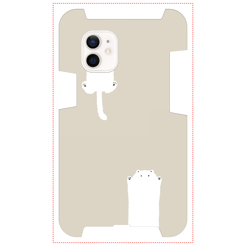 のびるねこ(白猫ベージュ) iPhoneケースiPhone12 mini1
