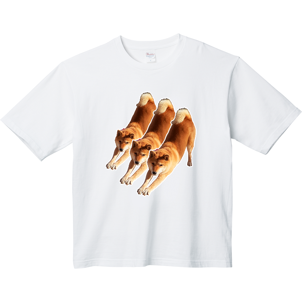 ストレッチ柴犬×3 ヘビーウェイト ビッグシルエットTシャツ