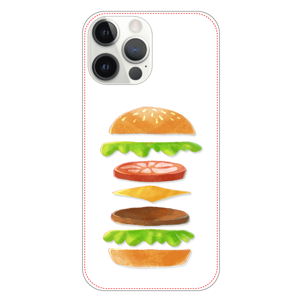 ハンバーガー　 iPhone12 ProMax (白/黒)