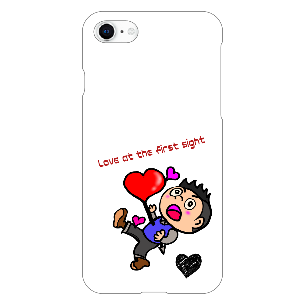 Love at first sight ひとめぼれ　iPhone ケース(SE第二世代) iPhoneSE2/SE3 (第2世代・第3世代) (透明）