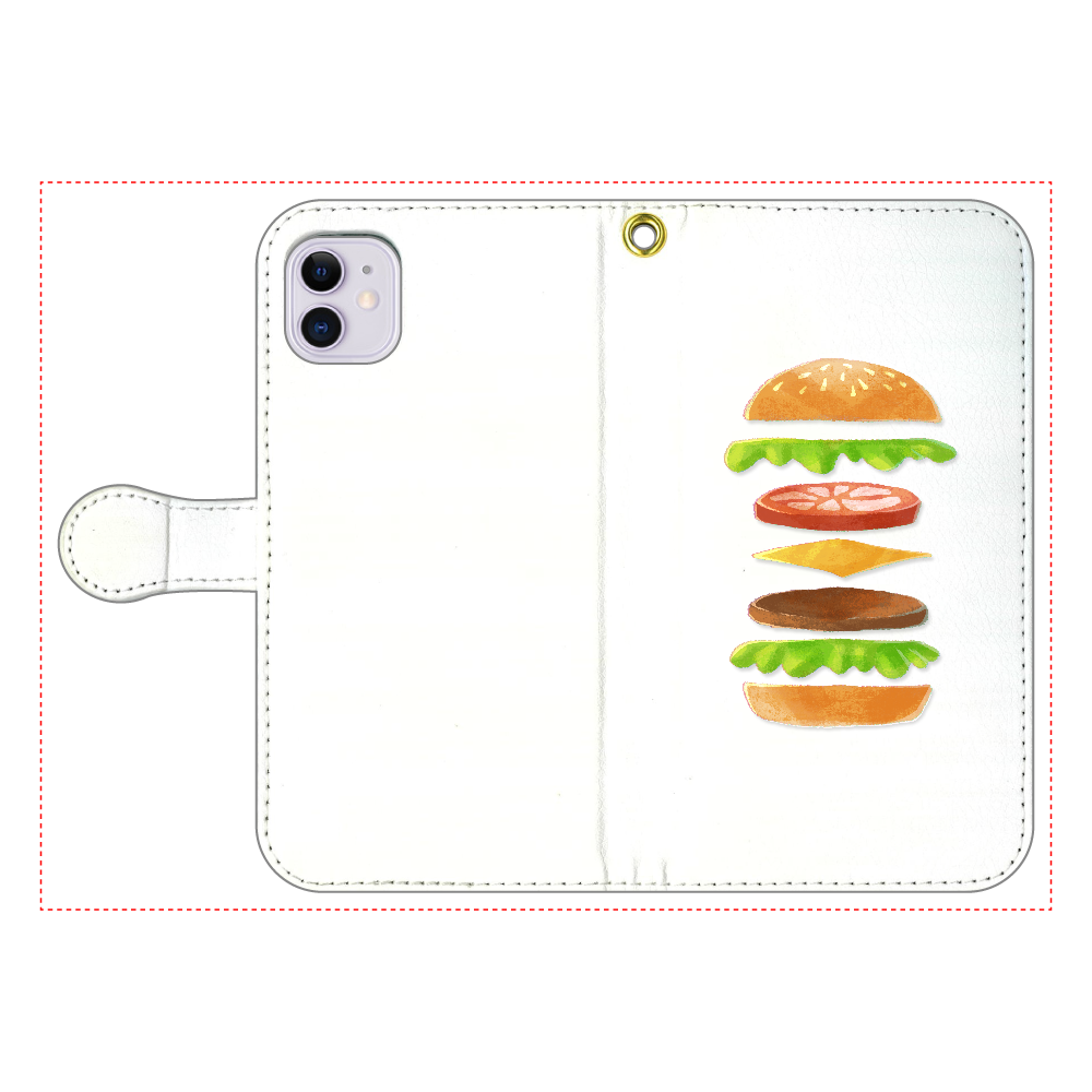 ハンバーガー　 iPhone11 手帳型スマホケース