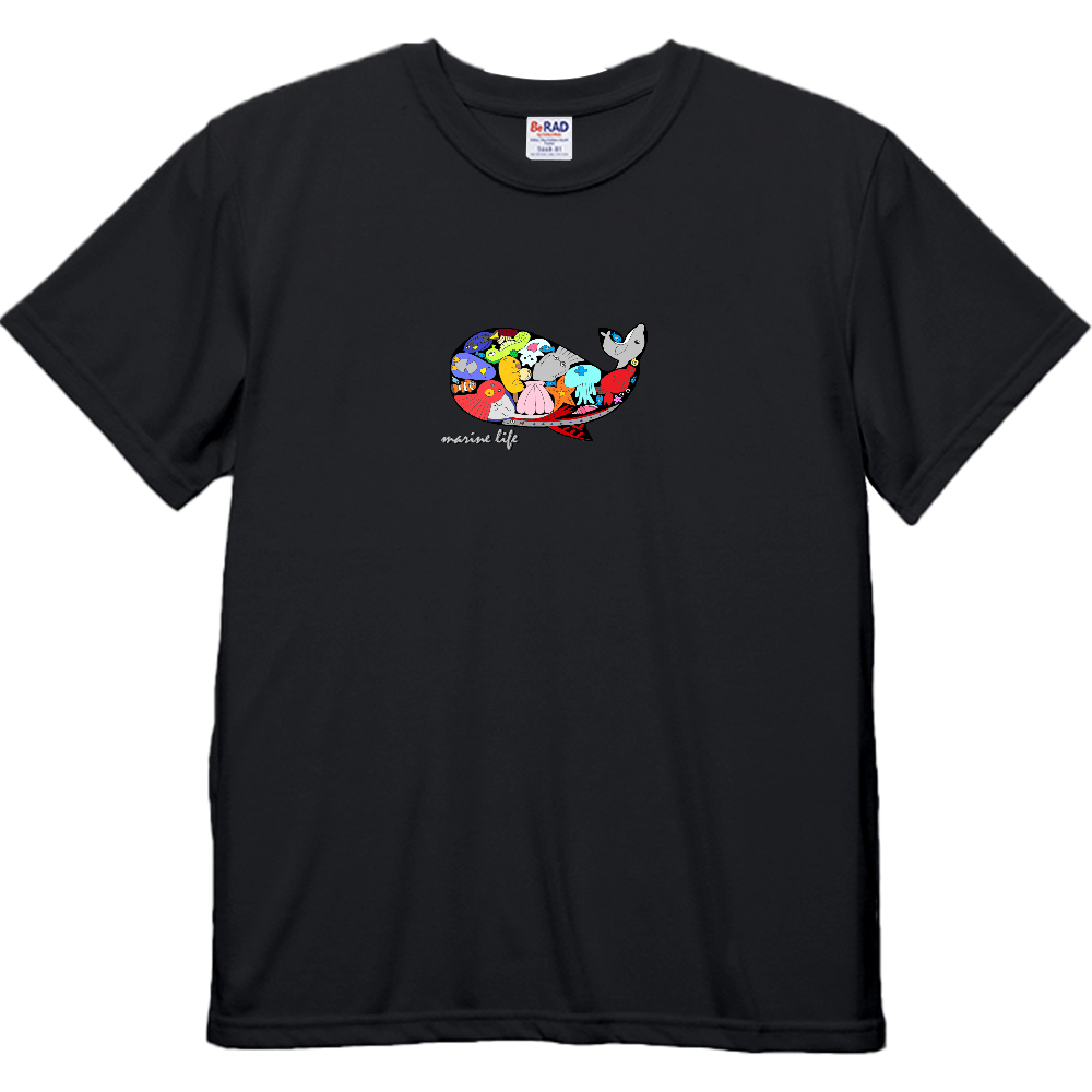 くじら/カラー ドライコットンタッチTシャツ