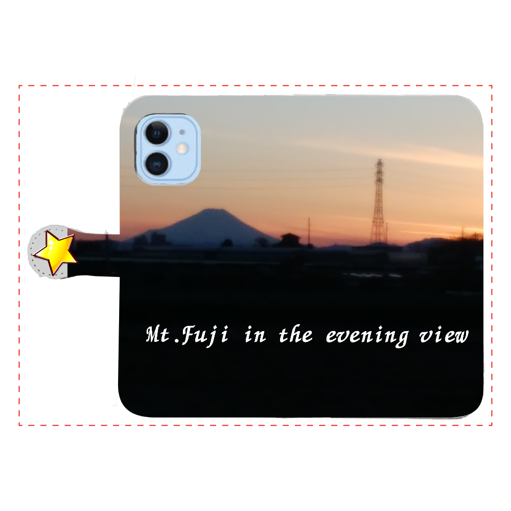 夕景の富士山　iPhone12/12pro 手帳型