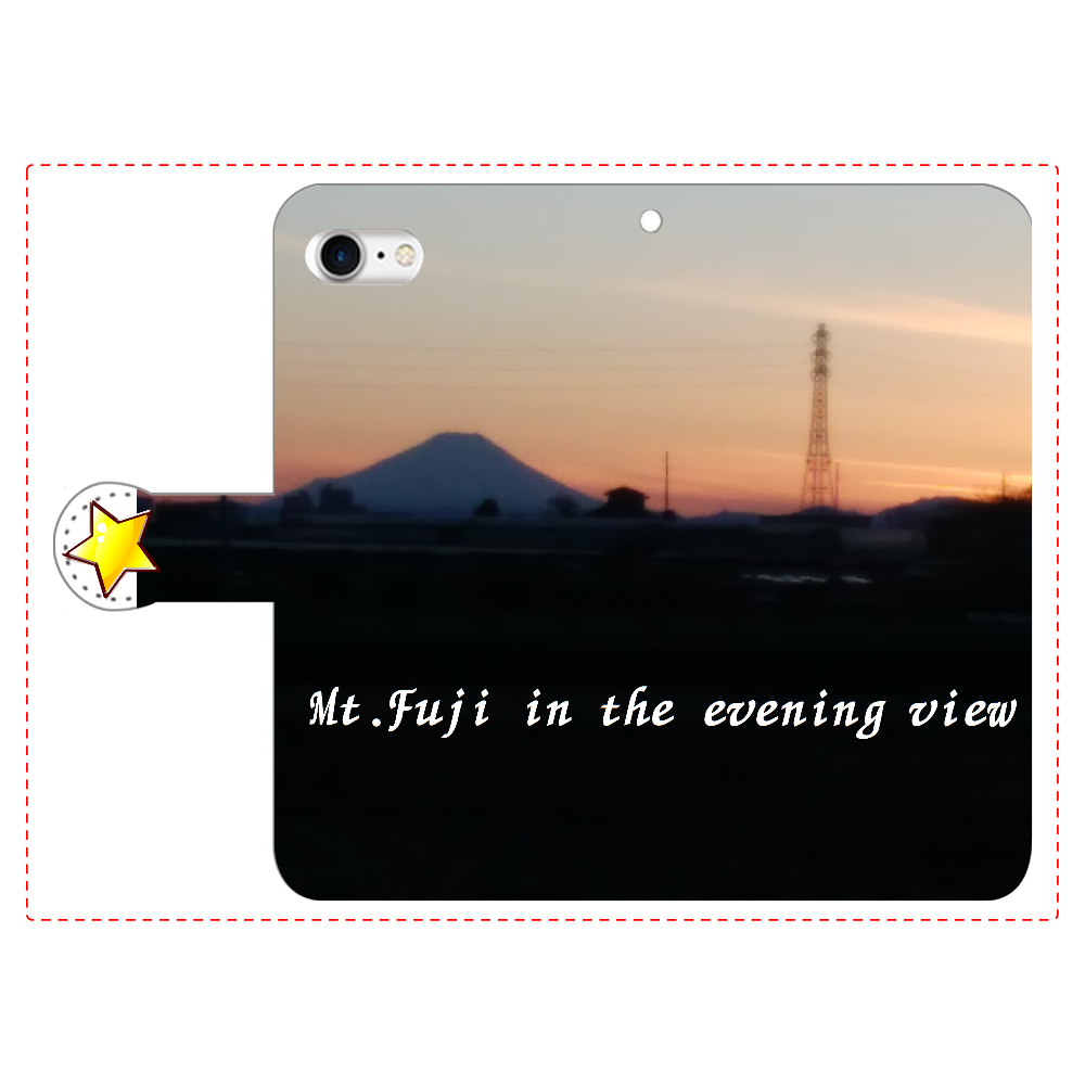 夕景の富士山　iPhoneSE2 手帳型 iPhoneSE2/SE3 手帳型スマホケース　