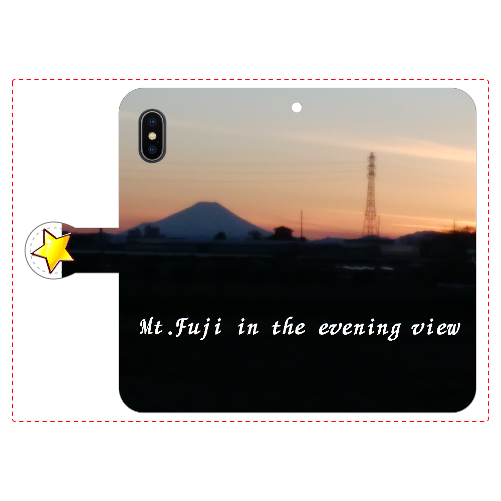 夕景の富士山　iPhoneX/Xs 手帳型