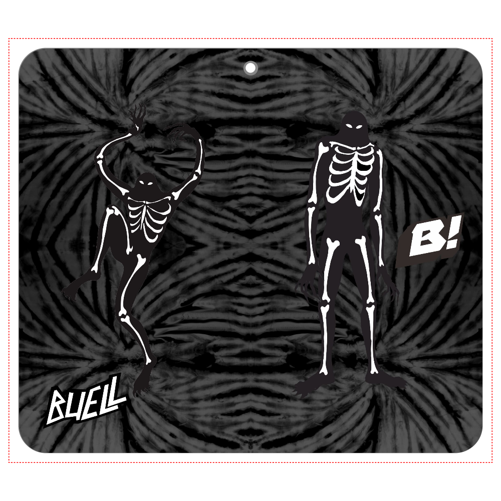 BUELL RUBBER BONES MAN BLACK - LL 帯なし手帳ケース（汎用マルチスライド式パーツ）LLslim