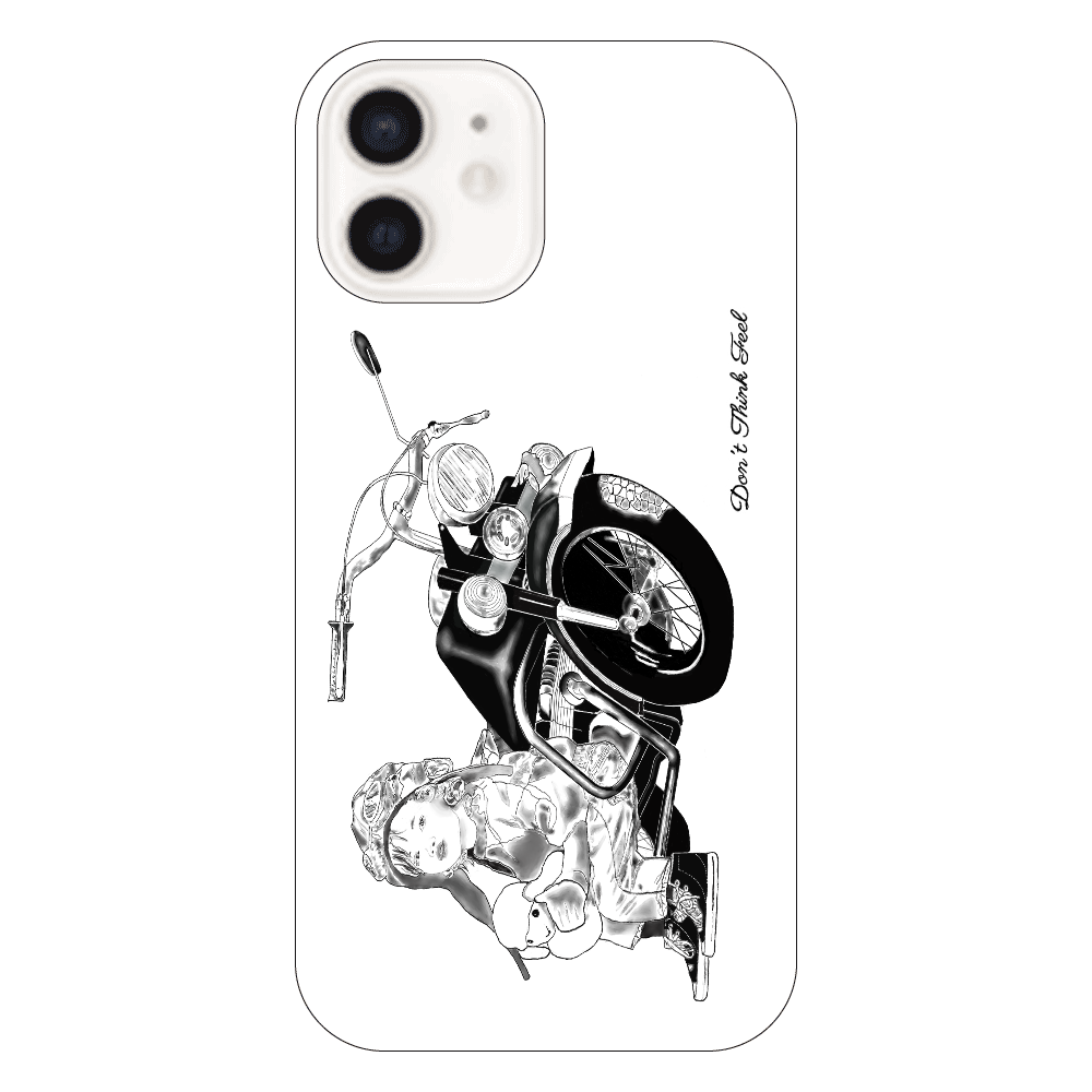 少女とバイク iPhone12 (白/黒)