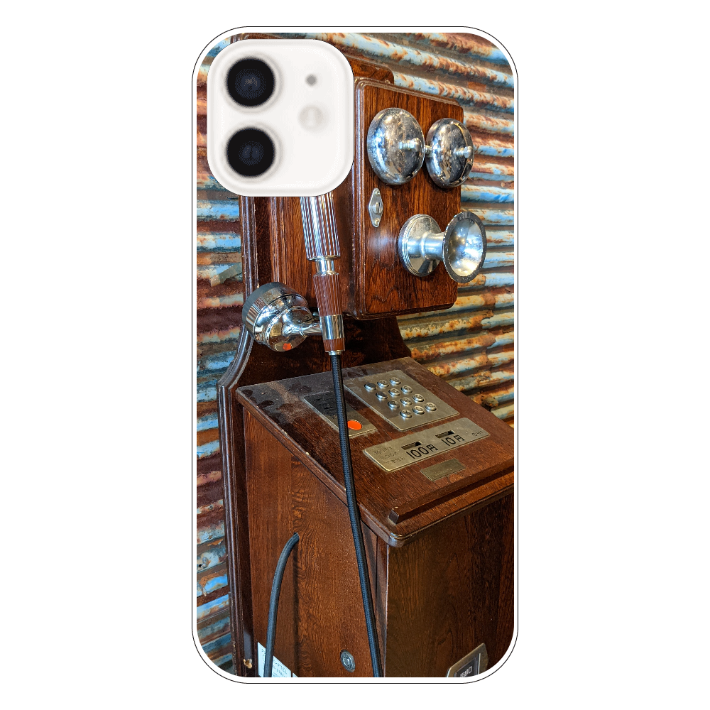 レトロ電話（ロボ） iPhone12（透明）