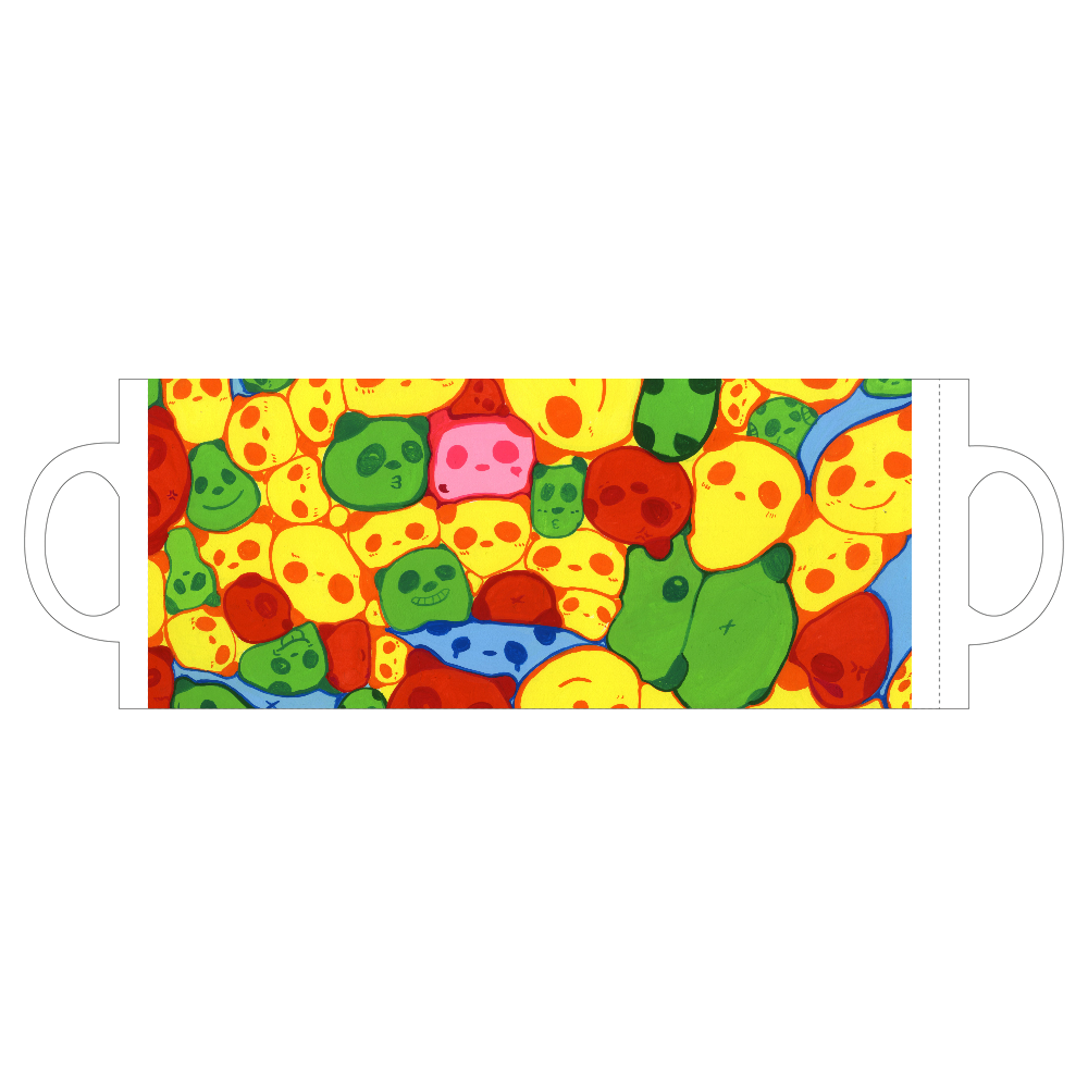 【マーブル・カラー・パンダ】のマグカップ全面印刷 陶器マグカップ1