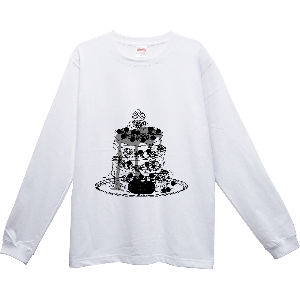 パンケーキ-お祝いデコレーション ヘビーウェイトロングTシャツ