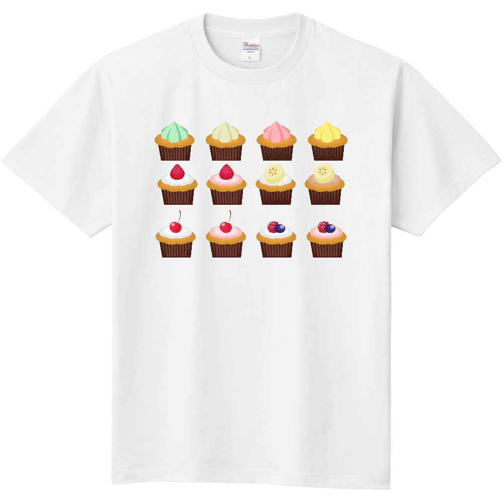 おもしろTシャツ かわいいカップケーキ レディース キッズ 定番Ｔシャツ