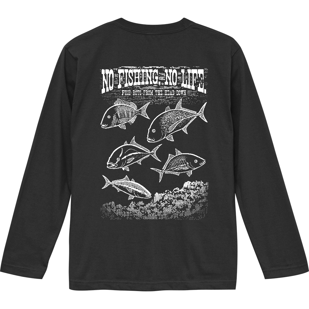 SALTWATER FISH_S5_W(背面) ロングスリーブTシャツ