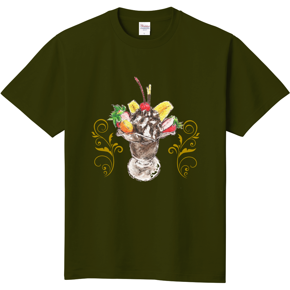 チョコレートパフェ 背景無し 半袖tシャツ カラー選択可の商品購入ページ オリジナルプリントグッズ販売のオリラボマーケット